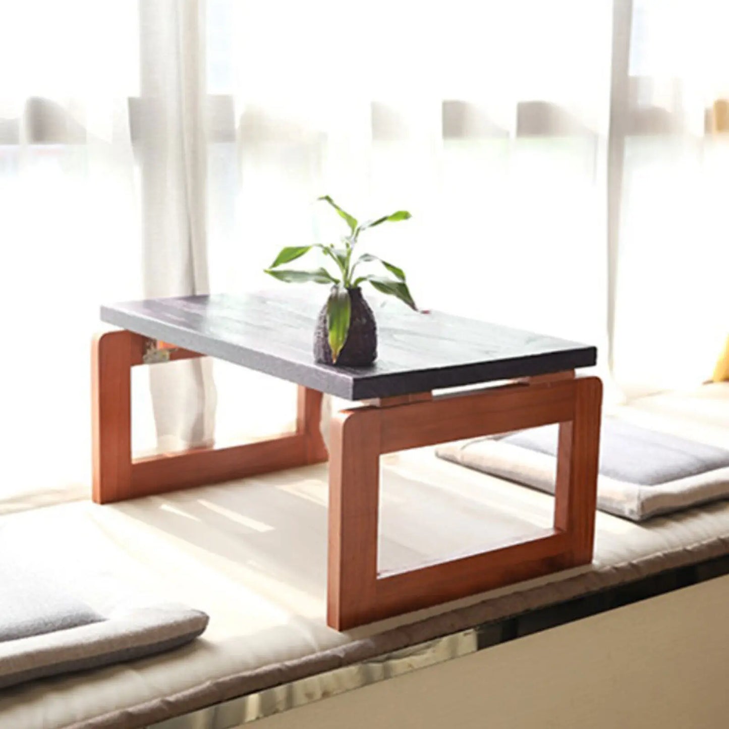 Folding Wooden Coffee Table Laptop Tray For Picnic Use