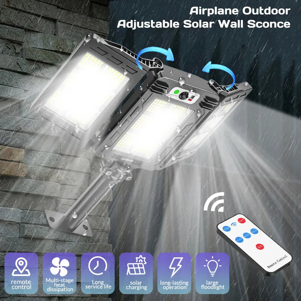 LED Solar Sensor Street Light Waterproof 3 Mode Outdoor Lamp