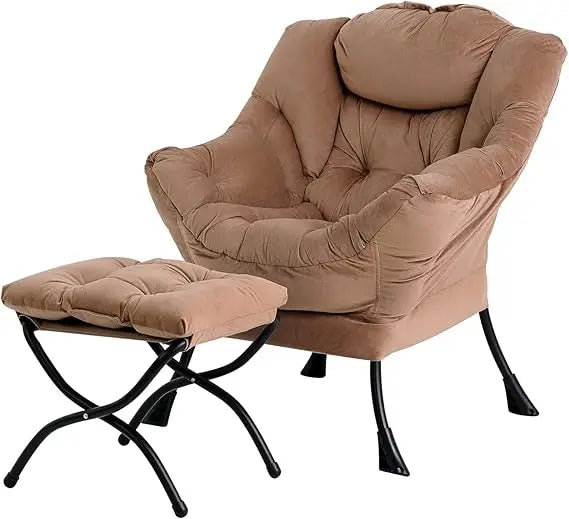 Elegant Reclining Chair And Ottoman Set With Footrest