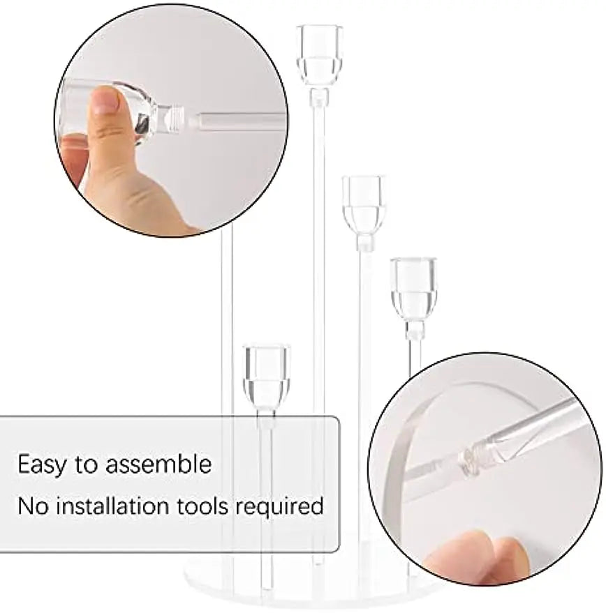 10pcs Acrylic 5 Arms Candle Holder Transparent Candelabra Table Centerpieces Wedding Living Room Home Holiday Decoration