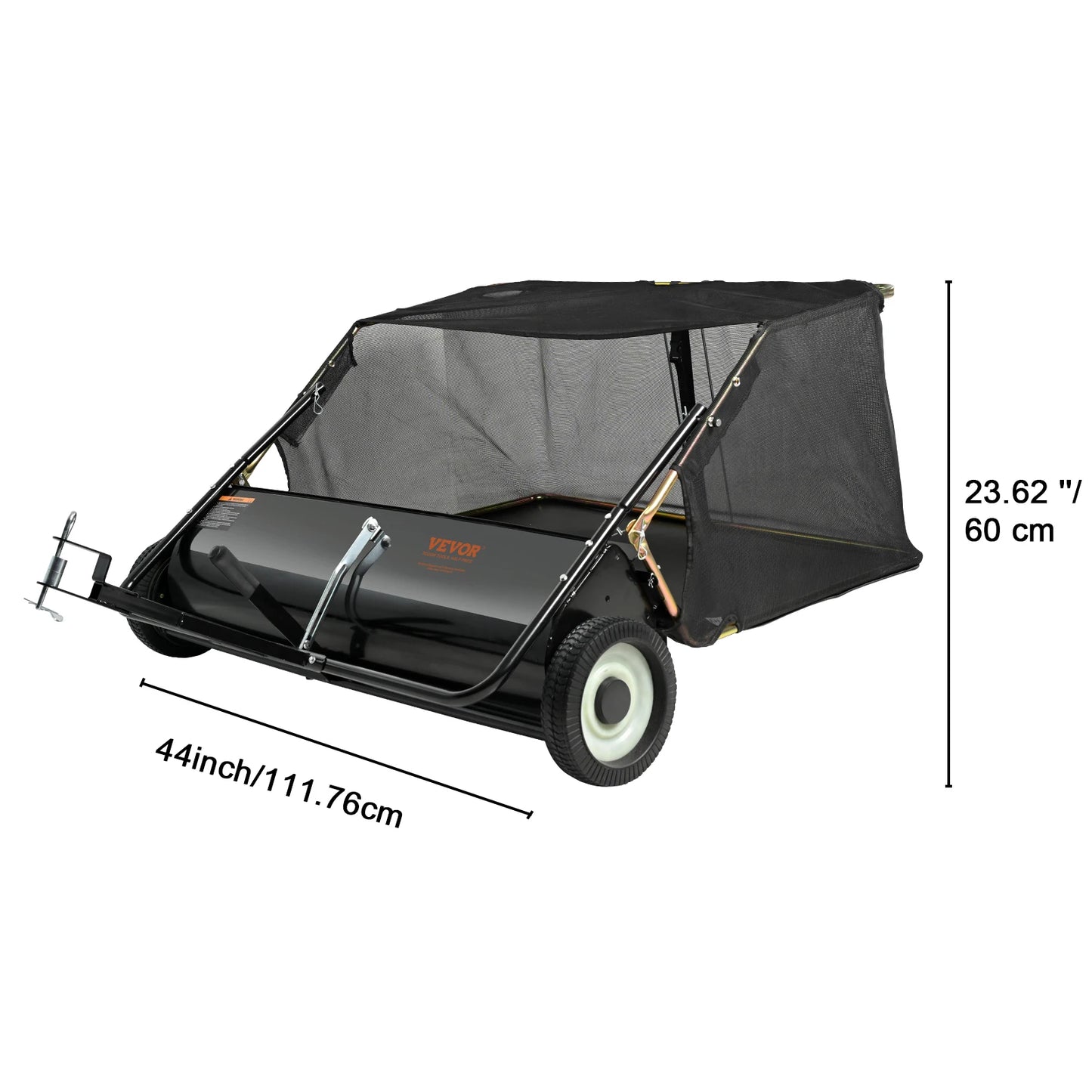 SucceBuy Tow Behind Lawn Sweeper Large Capacity Heavy Duty Leaf Grass Collector