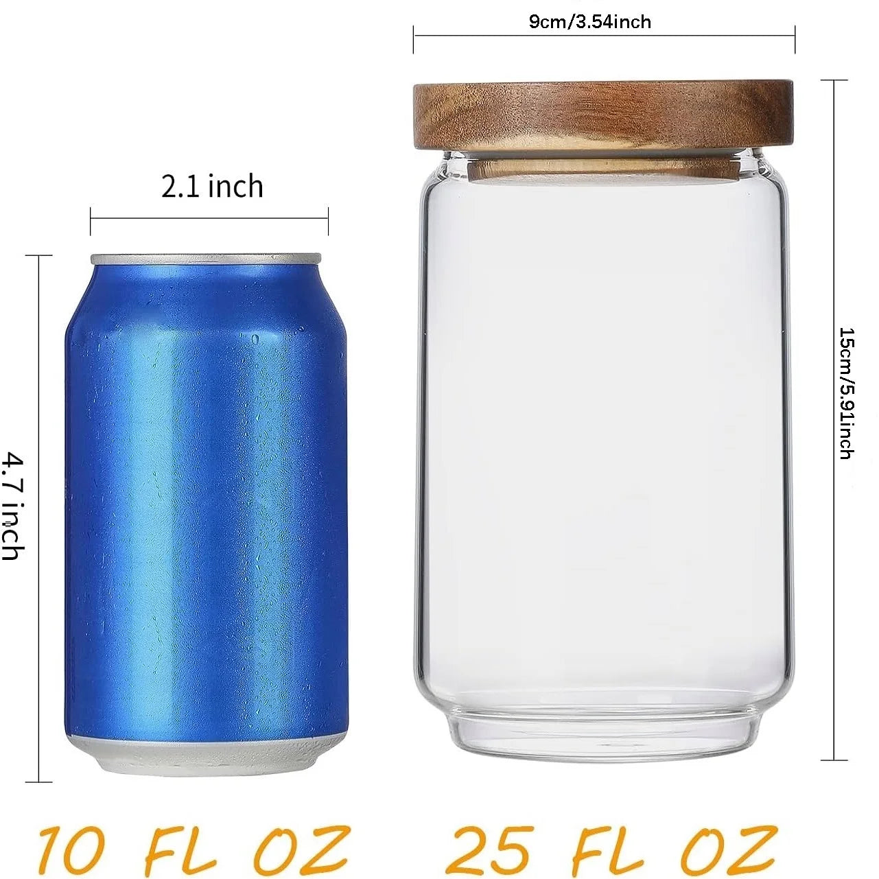 Glass Storage Jars with Wood Lid [Set of 3], 34OZ Airtight Food Containers Stackable for Coffee Beans/ Nuts/ Pasta/Cookie