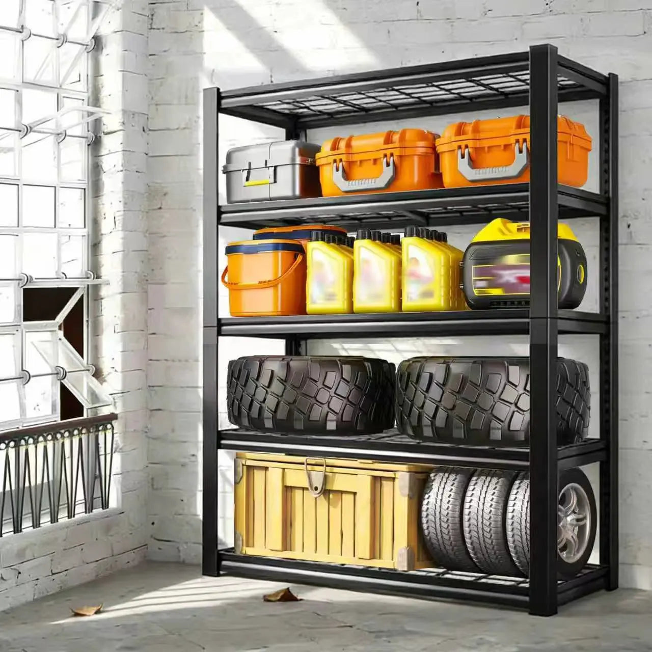 Metal Double Layer Shelving Rack for Warehouse Utility