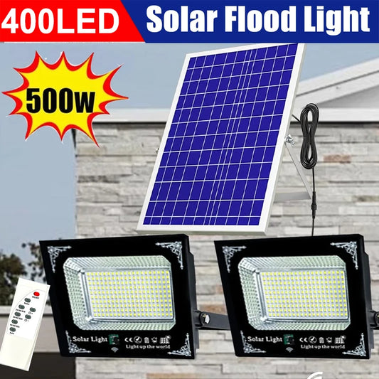 Two Head 500W LED Solar Flood Light Outdoor Garden