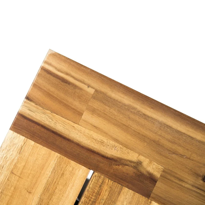Acacia Wood Outdoor Bench, Backless Patio Seating