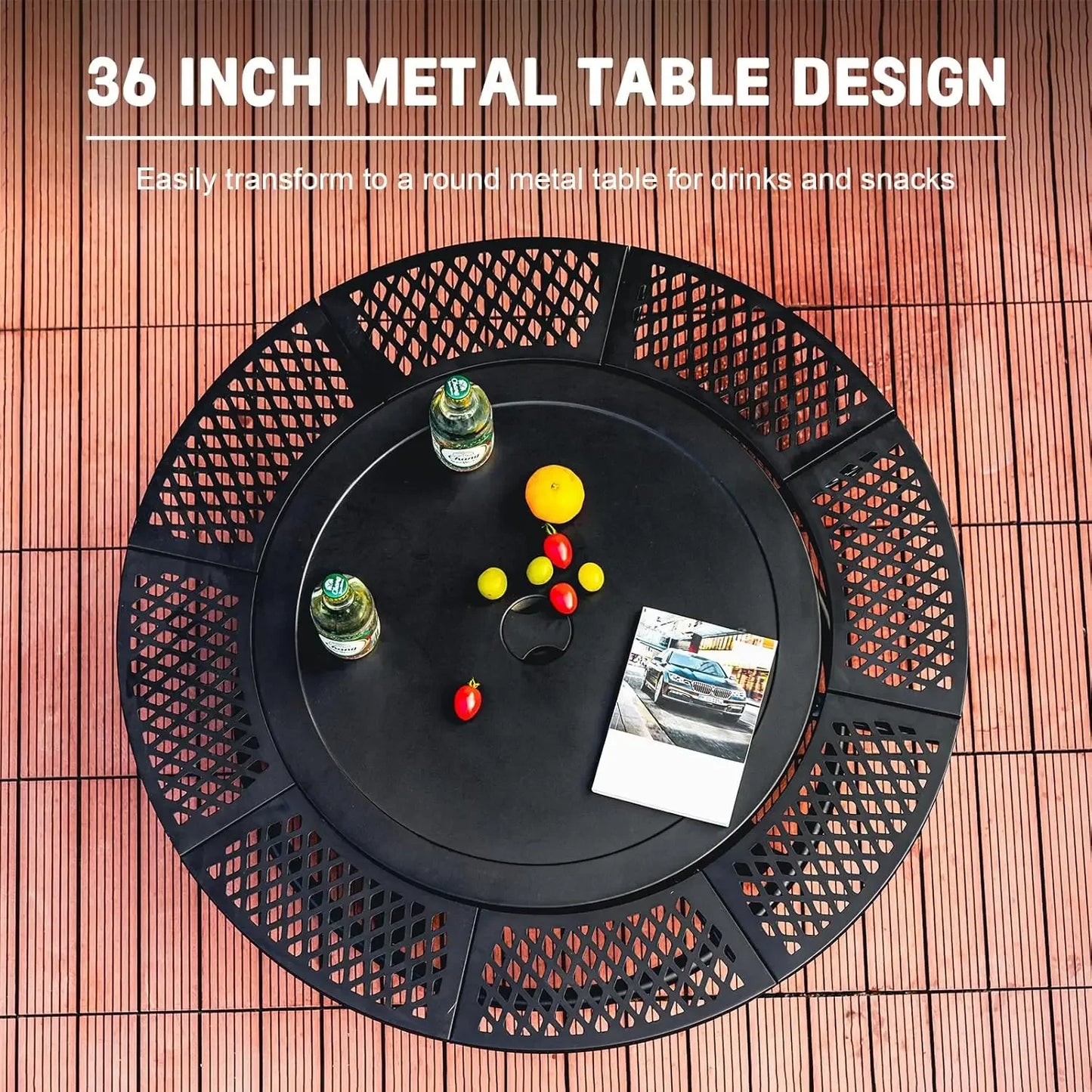 36 Inch Fire Pit With Two Grills And DurableAndReliable Lid