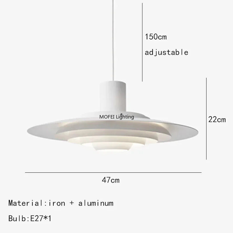 Nordic Lamp White Silver Metal E27 Minimalism LED Chandelier Art Design Kitchen Bedroom Home Decoration Adjustable Pendant Light