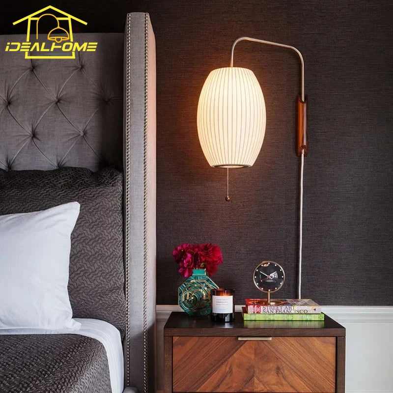 Italian Design Minimalist Flying Saucer Silk Wall Lamp LED E27 Art Decorative Wall Sconces Bedside Study Living/Tea Room Sofas