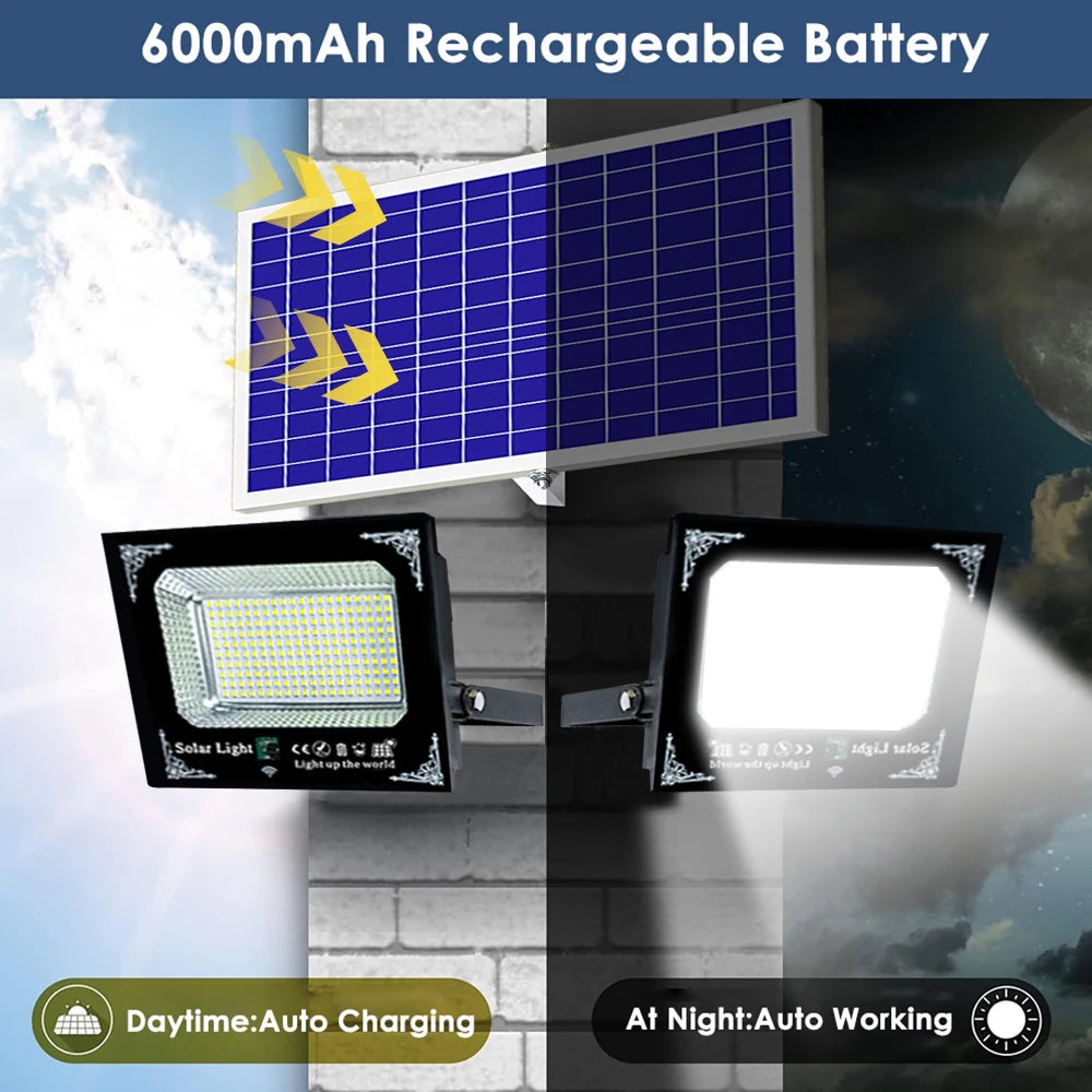 Two Head 500W LED Solar Flood Light Outdoor Garden