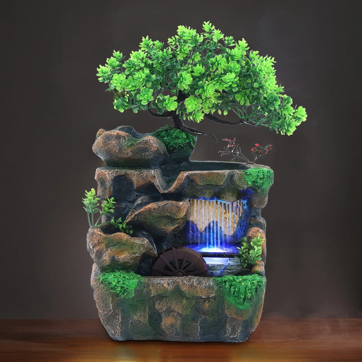 Indoor Room Fountain Waterfall Decor With LED Lighting Zen