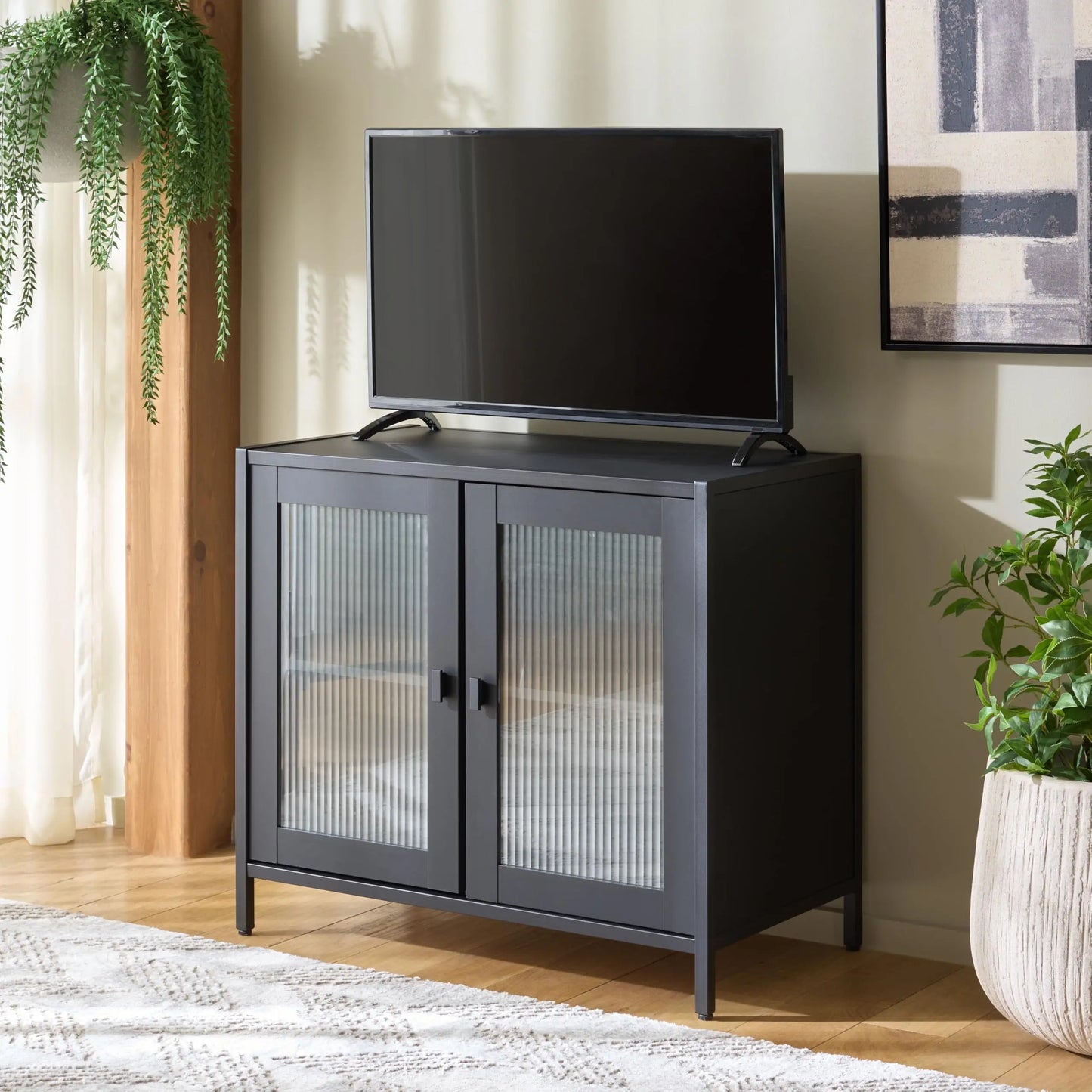 Modern 2-Door TV Stand Cabinet For Living Room And Bedroom