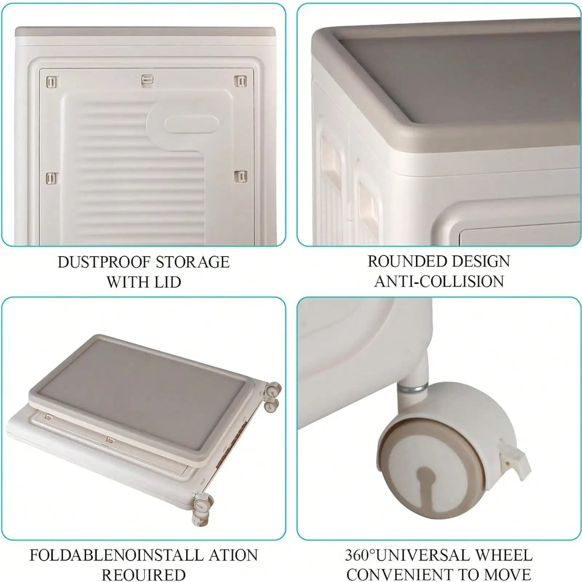 Rolling Laundry Hamper With Lid And Wheels For Home Storage
