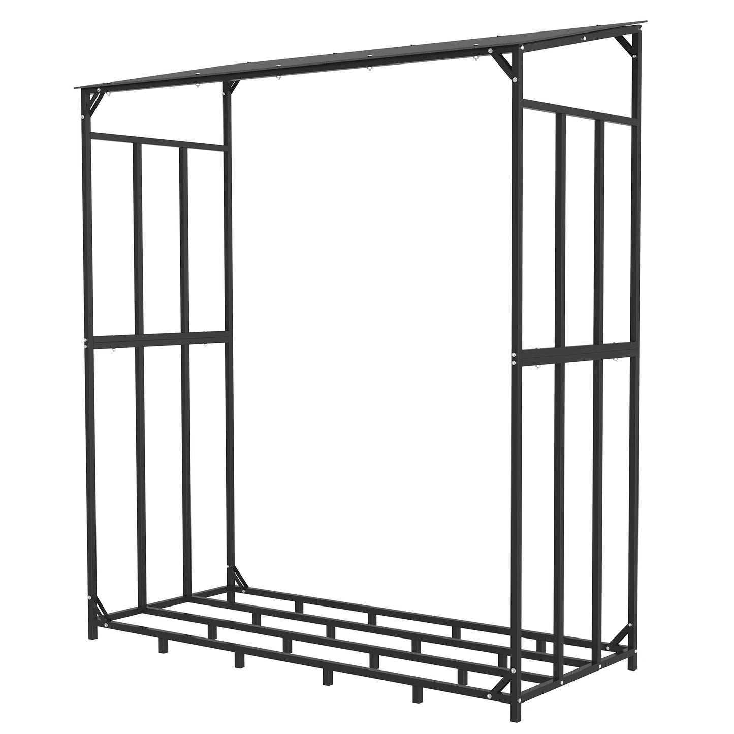 Heavy Duty Outdoor Firewood Storage Log Rack With Top Cover