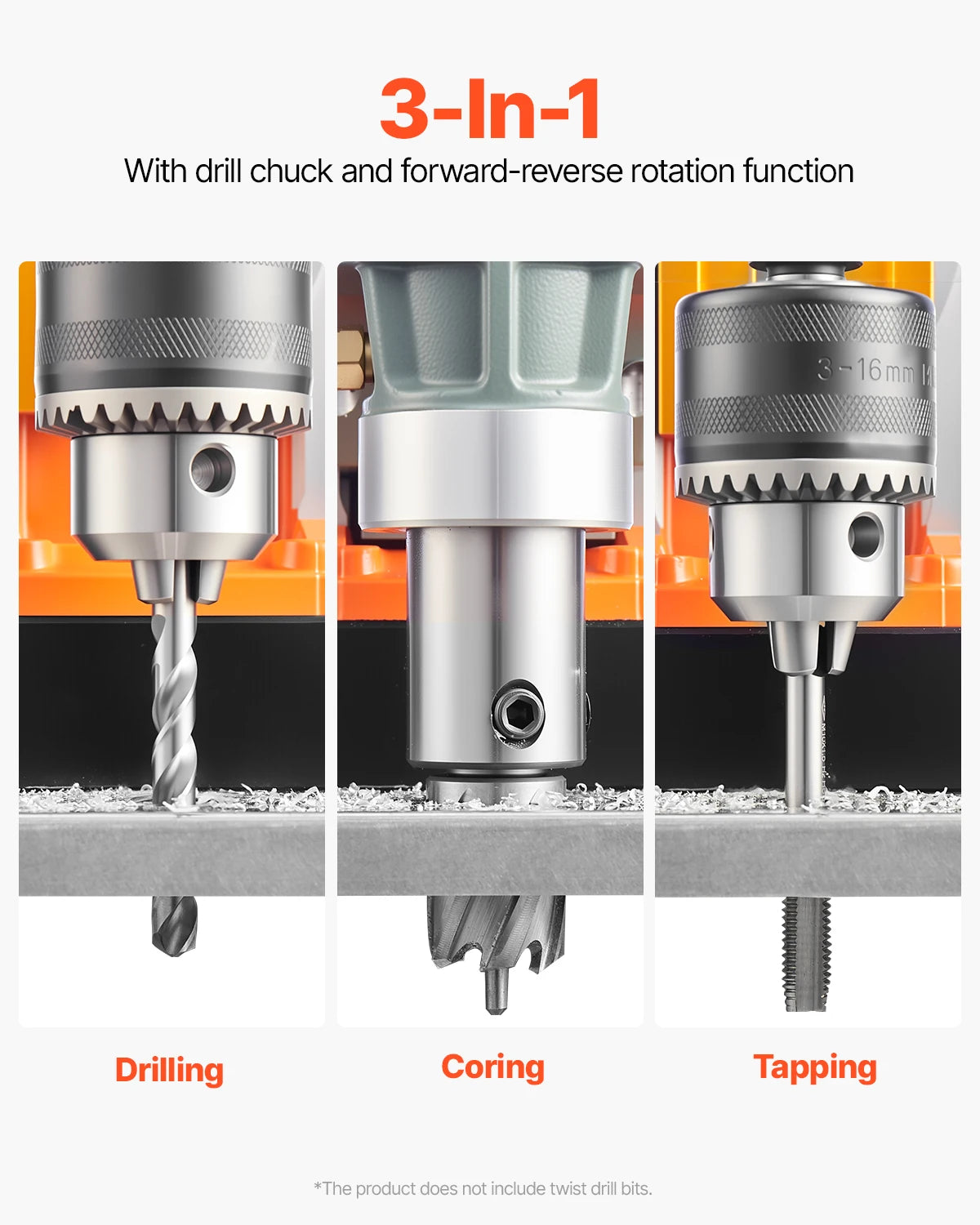 SucceBuy 1450W Magnetic Drill Portable Drill Press With Variable Speed
