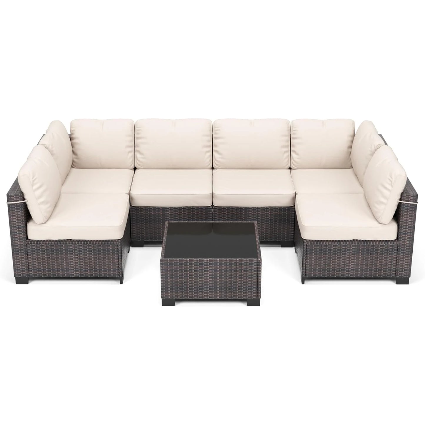 HobbyLane Seven Piece Modular Outdoor Furniture Set