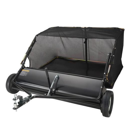 SucceBuy Tow Behind Lawn Sweeper Large Capacity Heavy Duty Leaf Grass Collector
