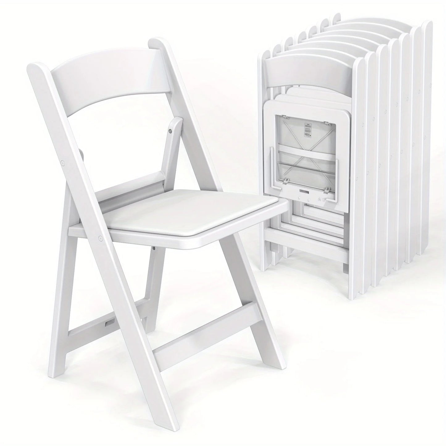 BONNLO Resin Folding Chairs With Cushioned Seats Durable