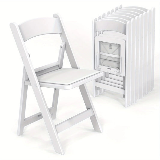 BONNLO Resin Folding Chairs With Cushioned Seats Durable