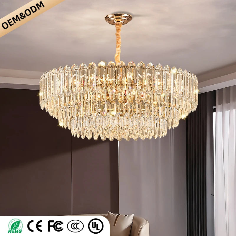 Modern LED Ceiling Pendant Lamp For Living Room Crystal Chandelier