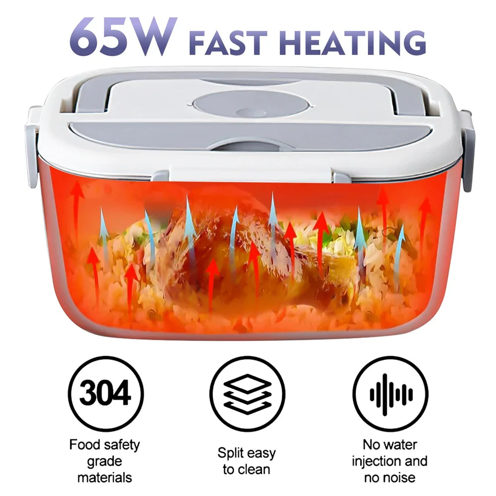 Electric Lunch Box Warmer 65W Portable Food Heater For Car And Home