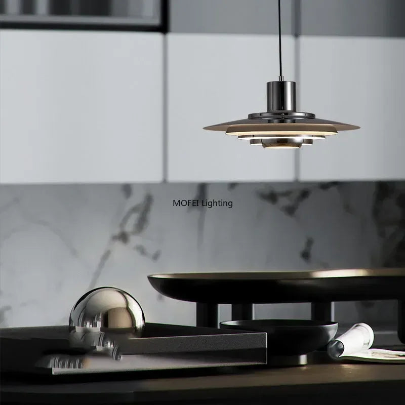 Nordic Lamp White Silver Metal E27 Minimalism LED Chandelier Art Design Kitchen Bedroom Home Decoration Adjustable Pendant Light