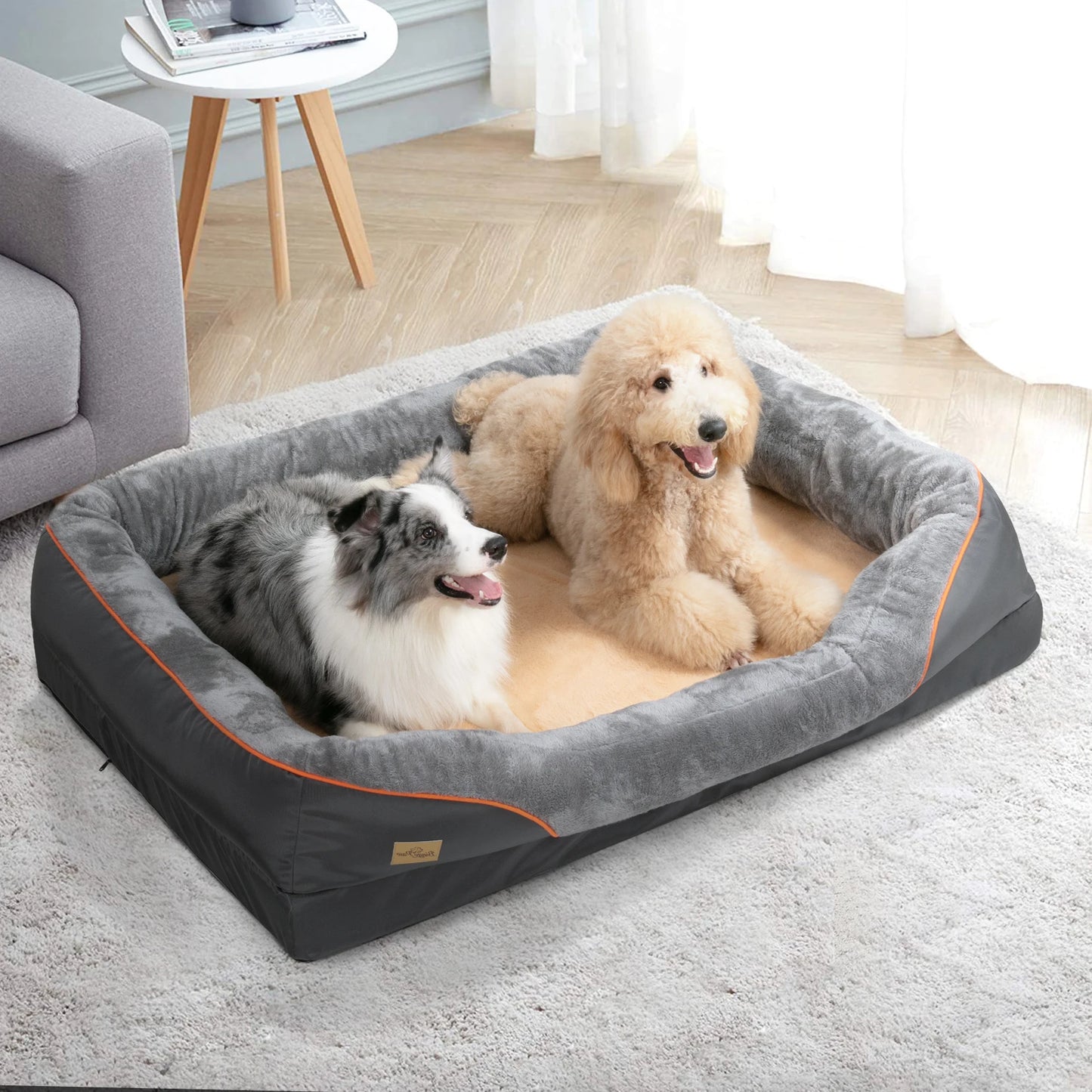 BINGOPAW Dog Bed With Removable Washable Cover And Anti Allergy