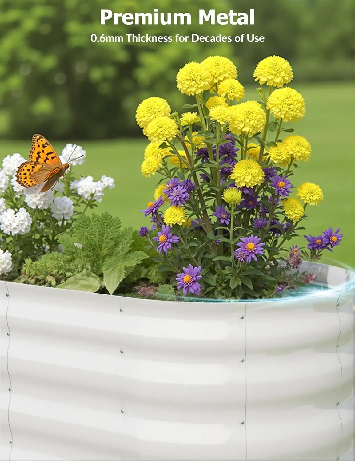 TWISTER.CK Galvanized Raised Garden Bed Kit For Vegetables And Herbs