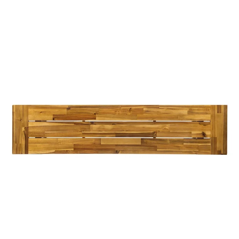 Acacia Wood Outdoor Bench, Backless Patio Seating