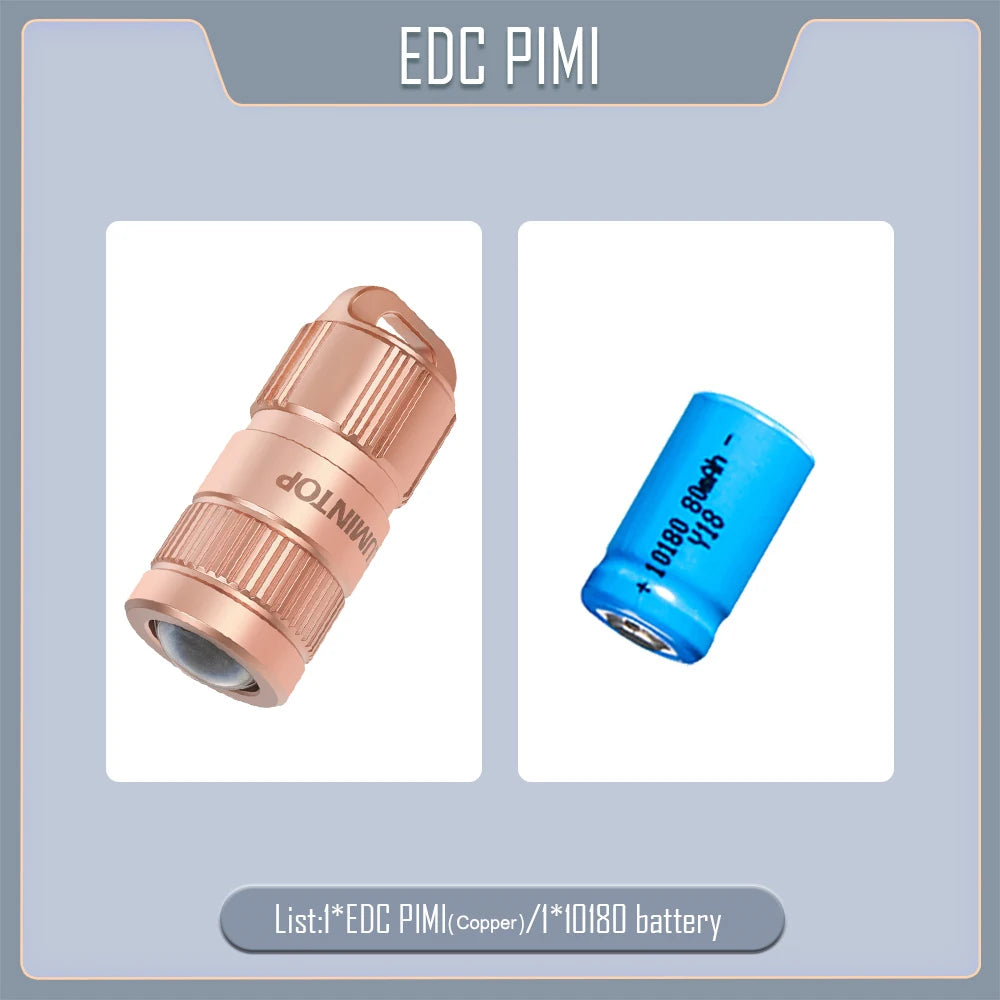 Copper Flashlight EDC LED Pocket Light Type USB C Rechargeable Lamp 10180 Li-ion Keychain Lantern Waterproof Mini Outdoor Torch