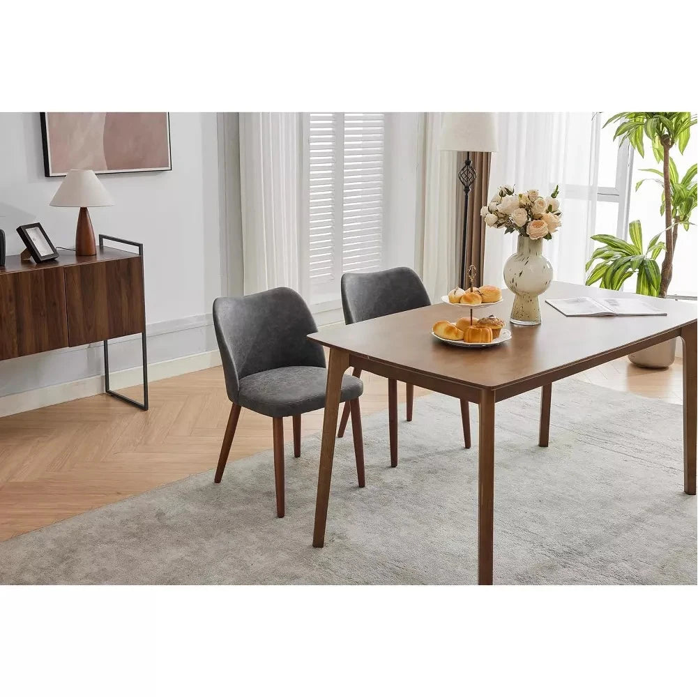 HiMISS Wingback Dining Chairs PU Leather Upholstered With Wood Legs