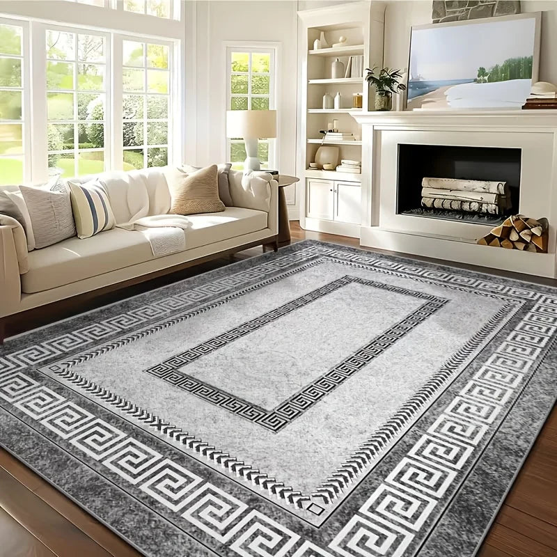 Luxury Crystal Velvet Rug - Heavy Duty 850gsm Bohemian Floral & Persian Pattern with Non-Slip Backing, Machine Washable
