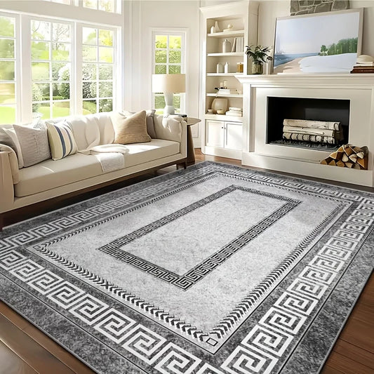Luxury Crystal Velvet Rug - Heavy Duty 850gsm Bohemian Floral & Persian Pattern with Non-Slip Backing, Machine Washable