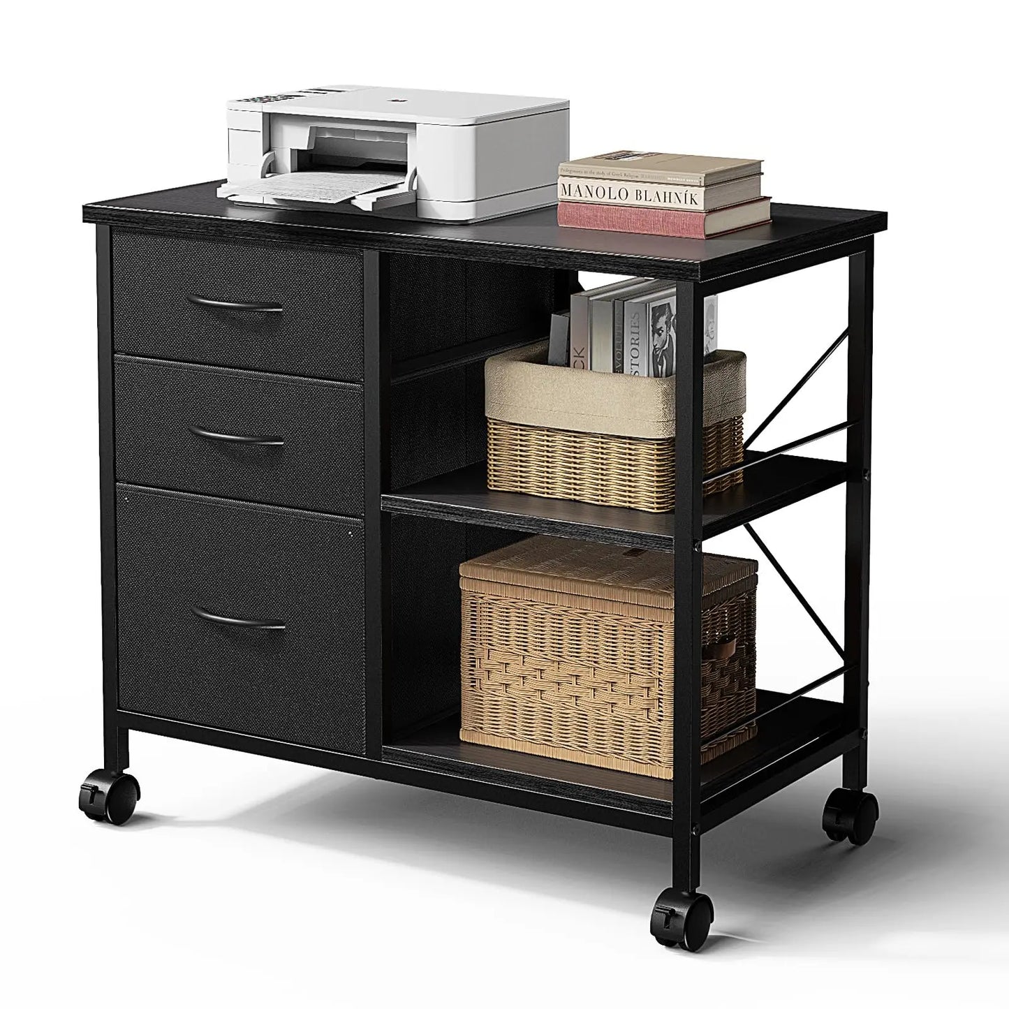 MCQ Living Room Movable 3 Fabric Drawers Cabinet Steel Frame Support Multiple Combination Options Storage Cabinet Of Furniture