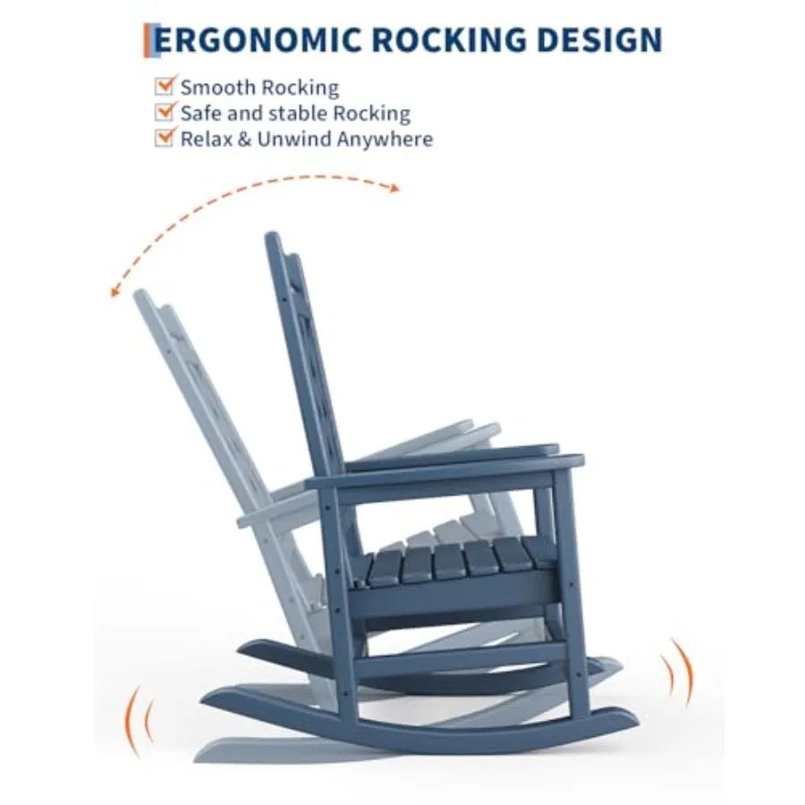 Outdoor Rocking Chair HDPE Weather Resistant Patio Rocker