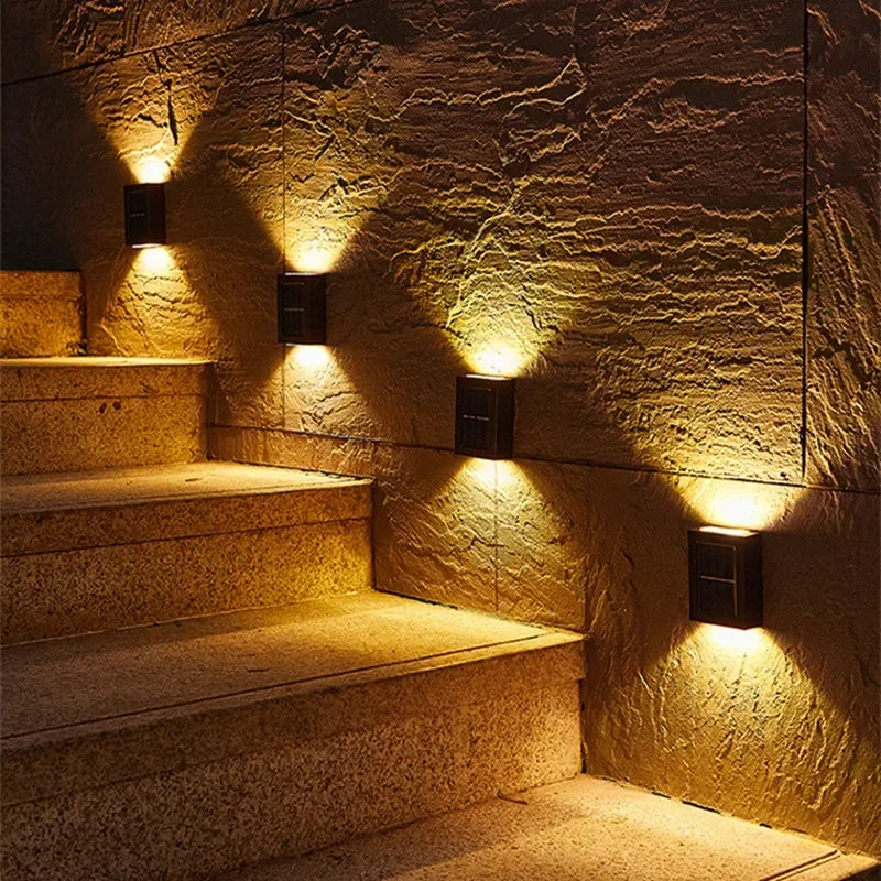 AlliLit Outdoor Solar LED Wall Lights 1-8 Pack Waterproof Garden