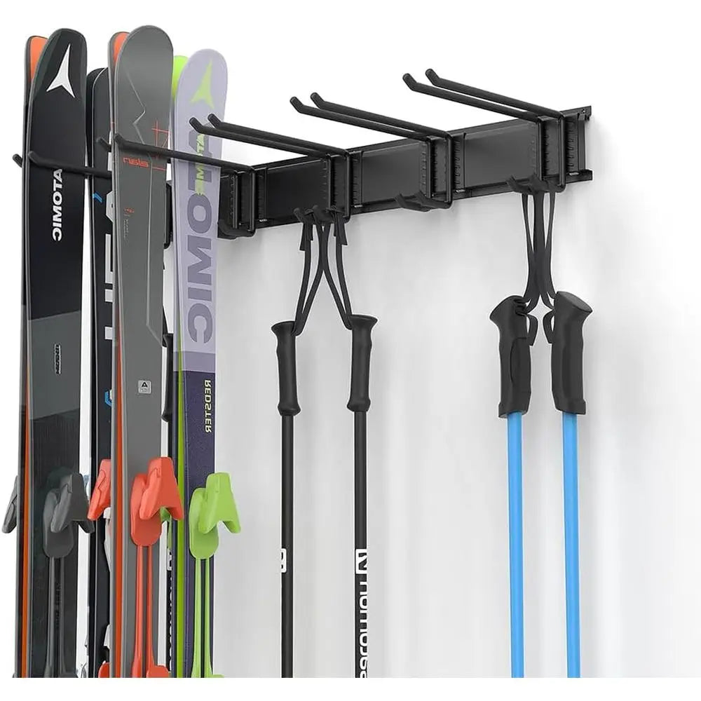 Wall Mounted Ski Rack And Storage Organizer Holds 300 Lbs