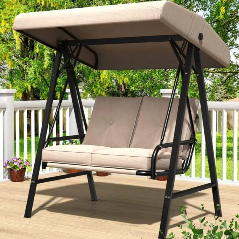 Durable Outdoor Patio Swing Chair With Adjustable Canopy