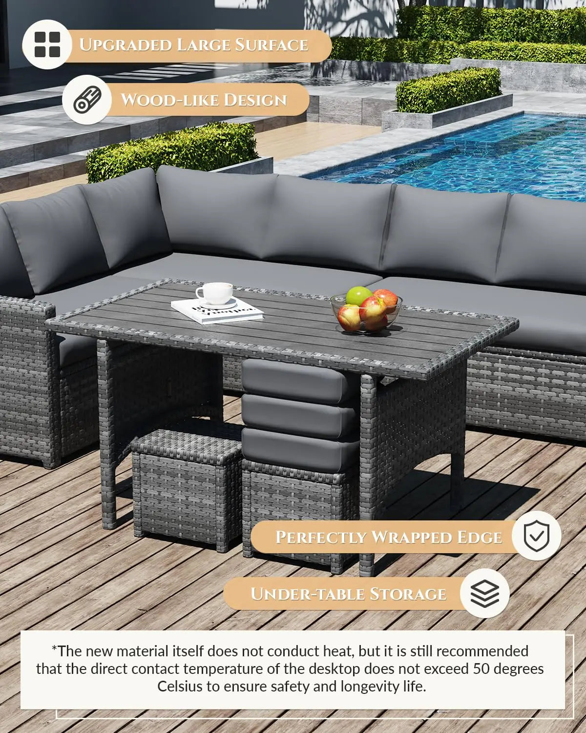 7-Piece Outdoor Patio Furniture Set With Waterproof Cover