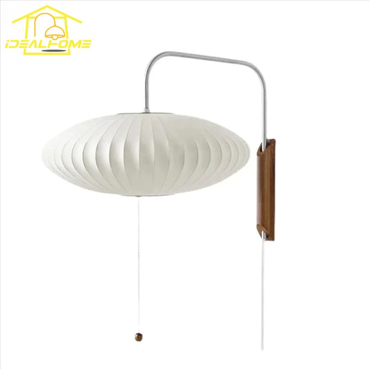 Italian Design Minimalist Flying Saucer Silk Wall Lamp LED E27 Art Decorative Wall Sconces Bedside Study Living/Tea Room Sofas