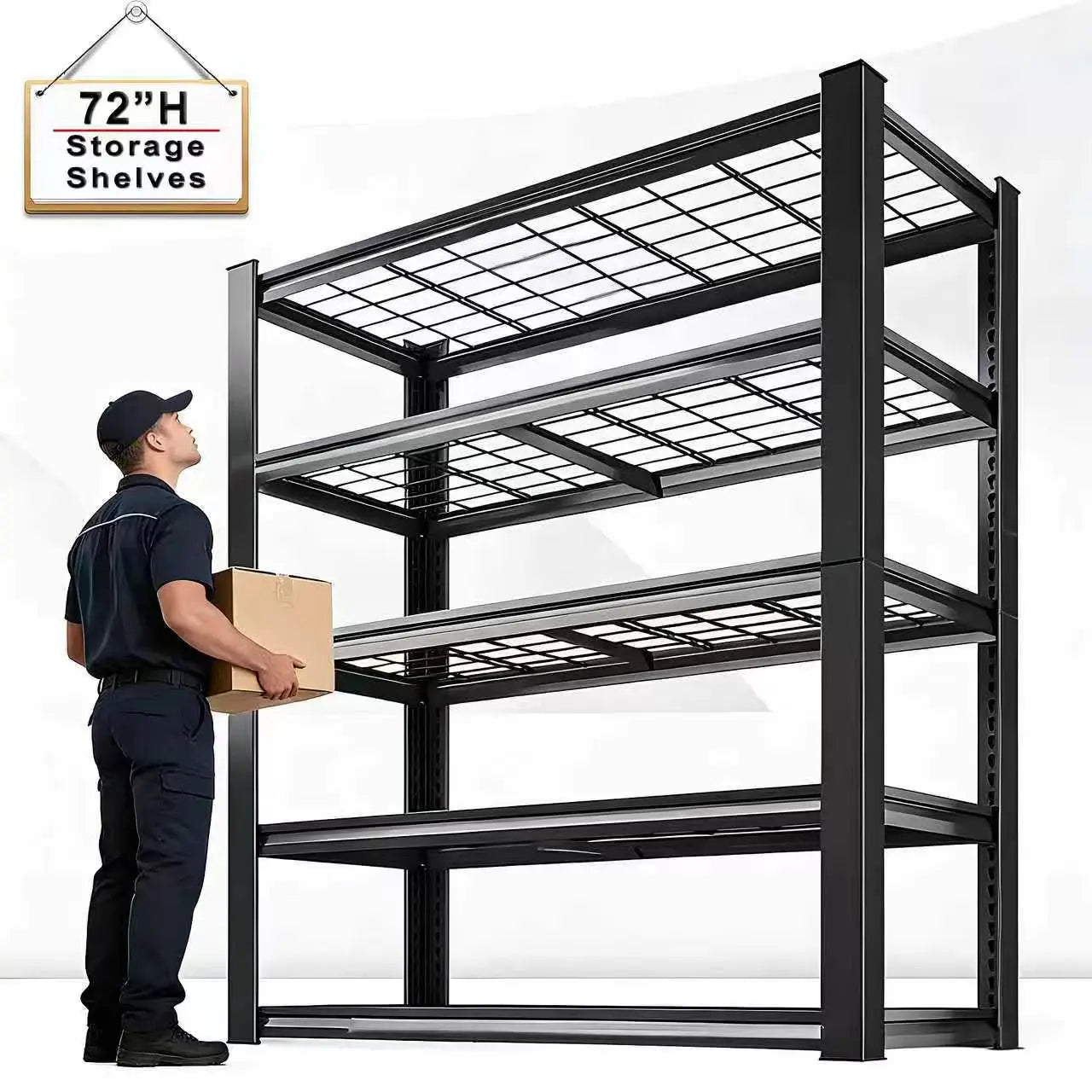 Metal Double Layer Shelving Rack for Warehouse Utility