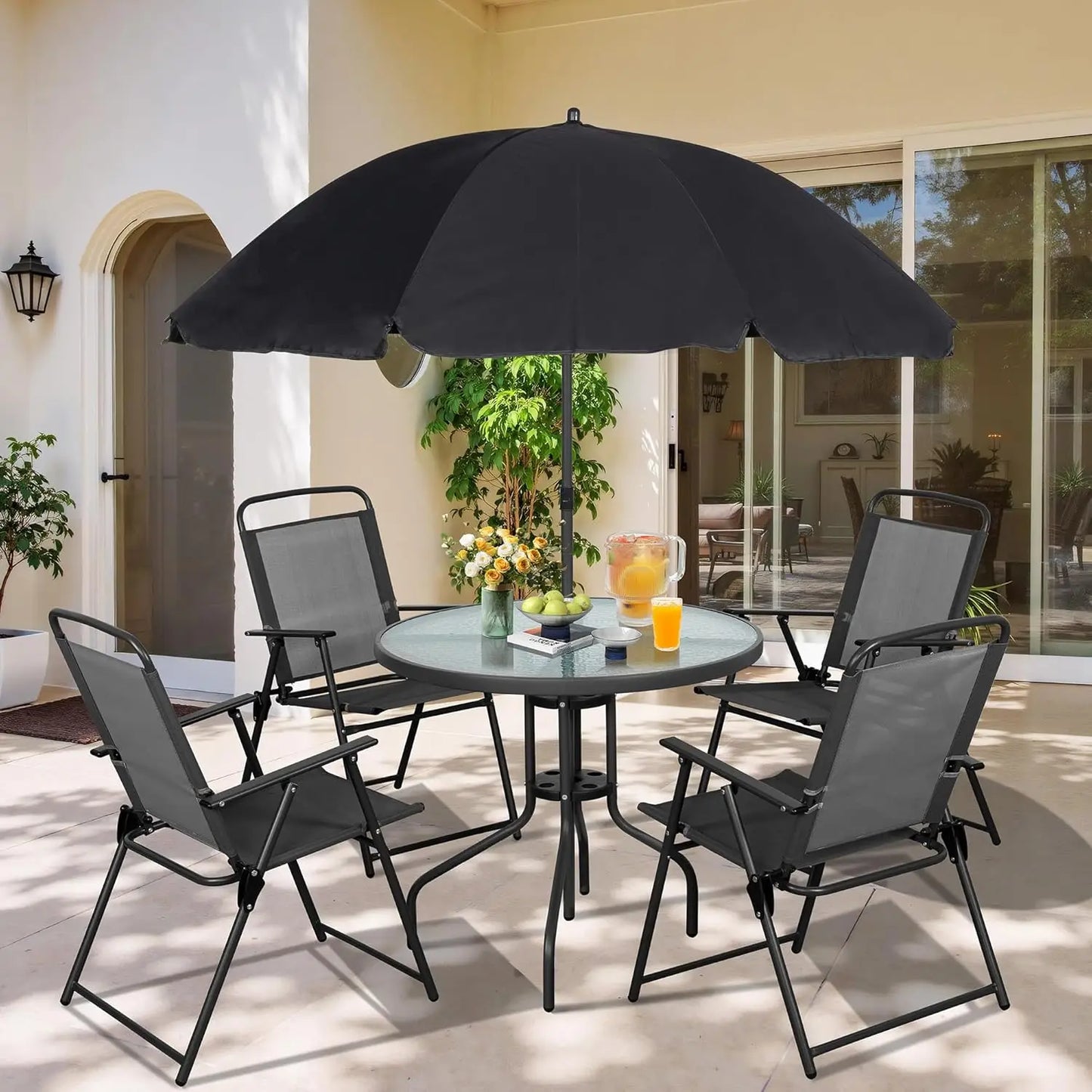 All Weather Metal Patio Dining Set Table Chairs Outdoor Furniture