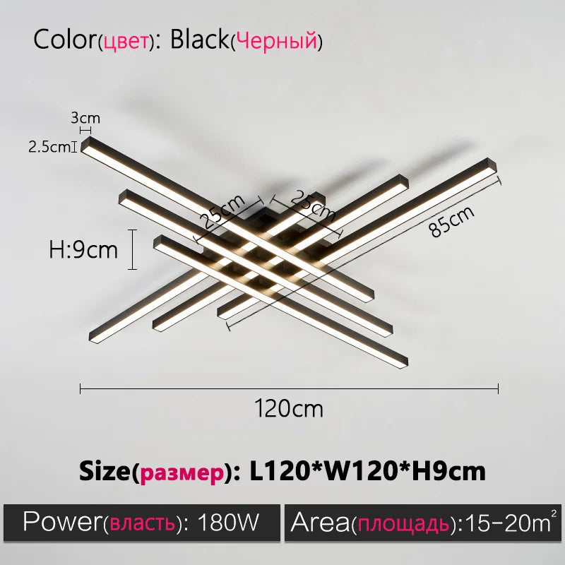 Siltlake LED Ceiling Lamp Square Chandelier Nordic Minimalist Design