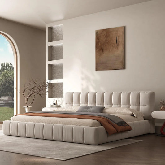 QWC Platform Bed With Headboard, Footboard, Block Design