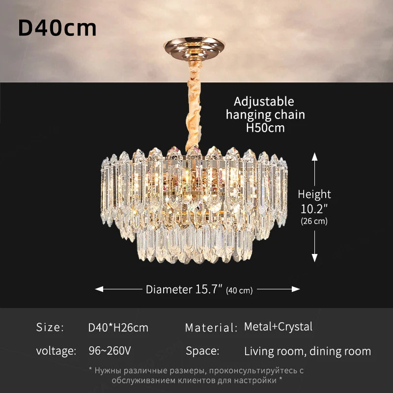 Modern LED Ceiling Pendant Lamp For Living Room Crystal Chandelier