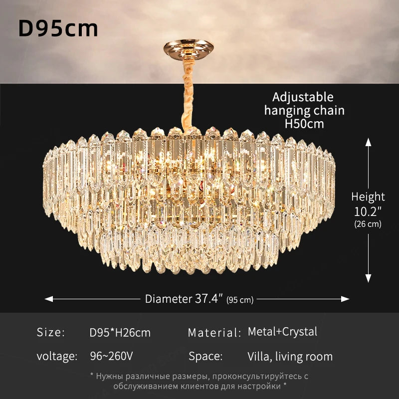 Modern LED Ceiling Pendant Lamp For Living Room Crystal Chandelier