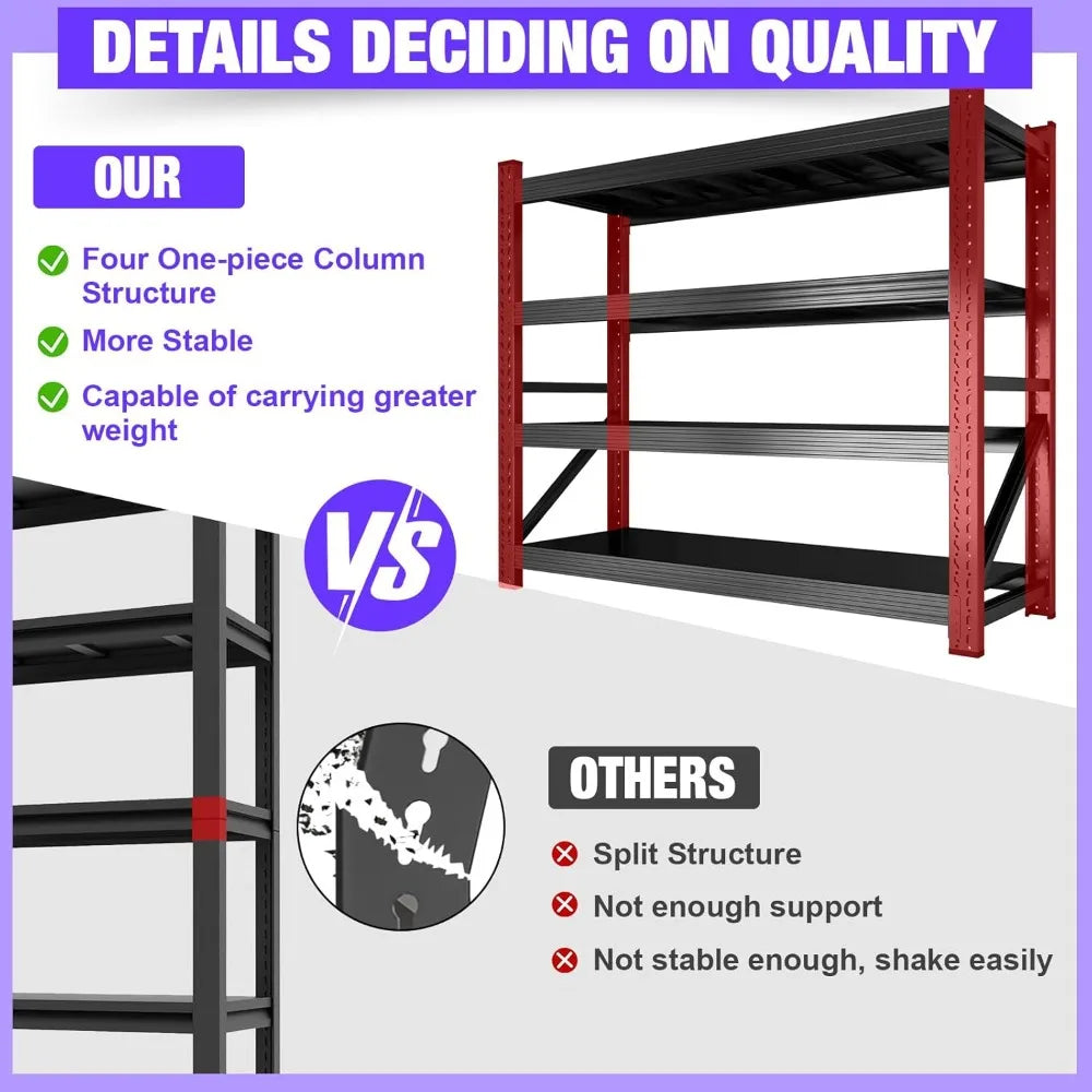 Garage Storage Shelves Heavy Duty 4 Tier Adjustable Metal Shelving
