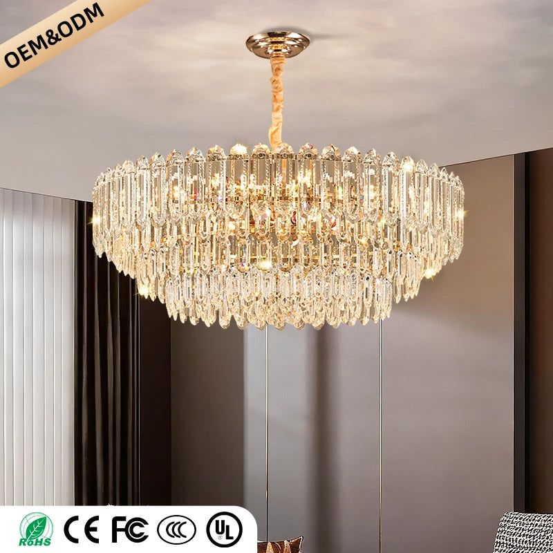 Modern LED Ceiling Pendant Lamp For Living Room Crystal Chandelier