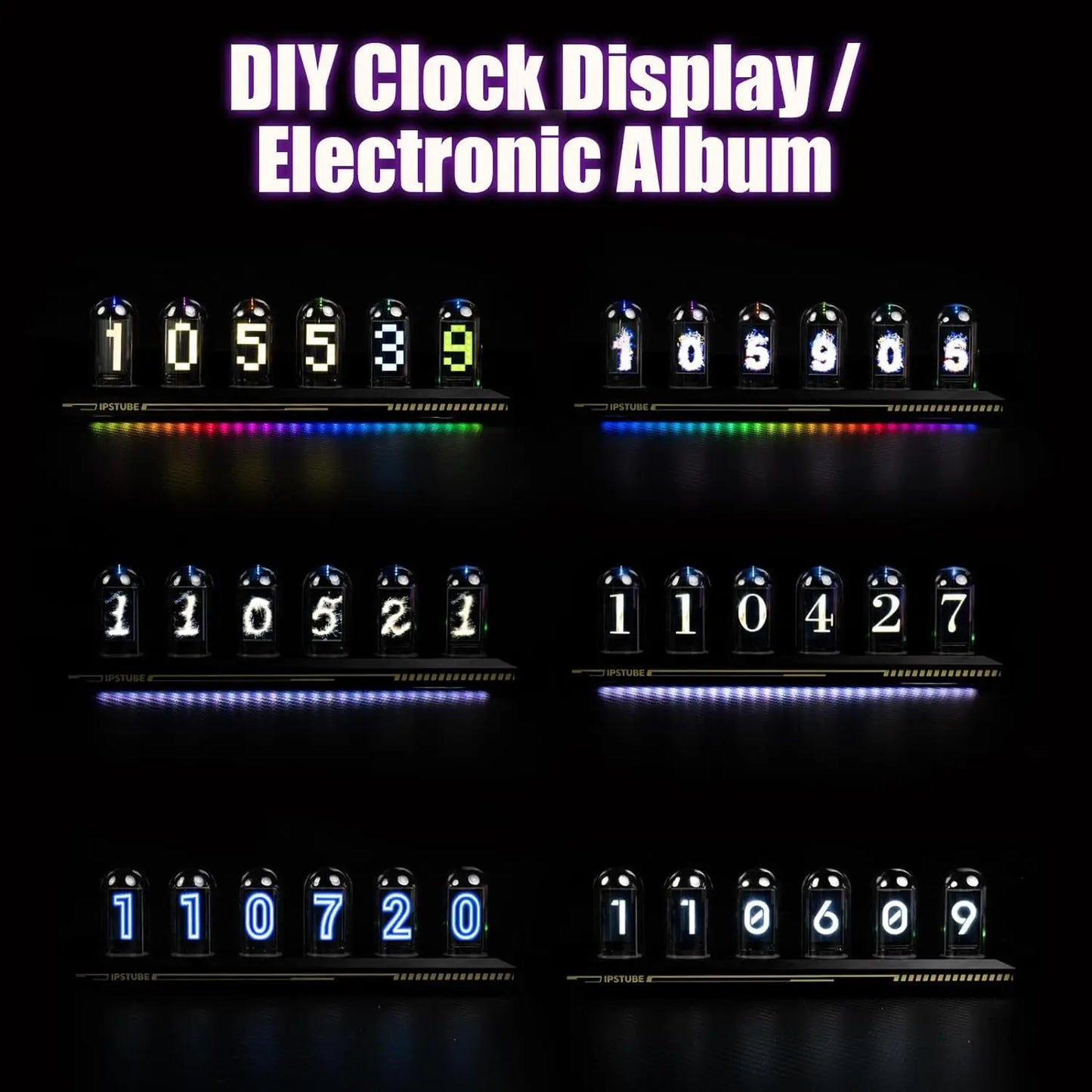Aiopp Night Light Nixie Tube Clock Kit With Digital Calibration