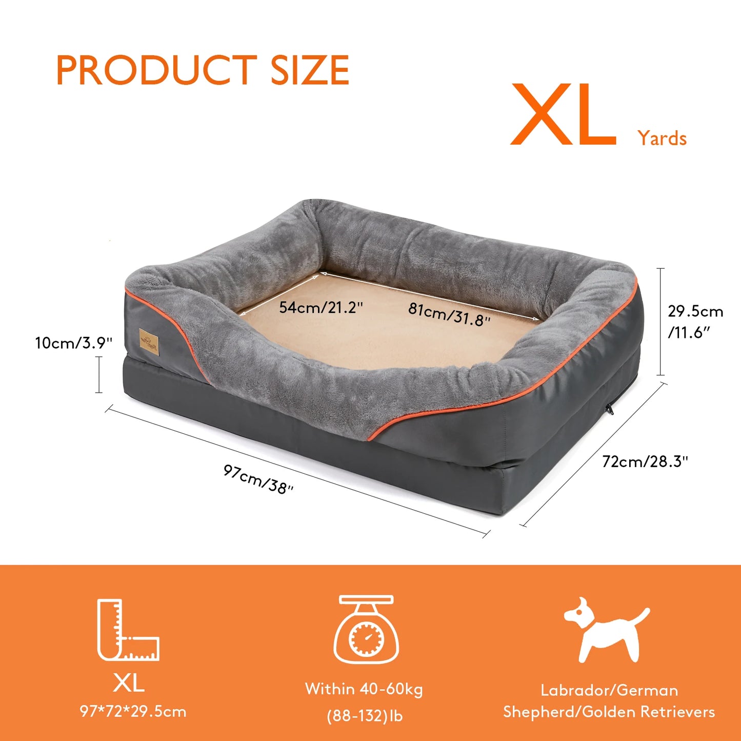 BINGOPAW Dog Bed With Removable Washable Cover And Anti Allergy