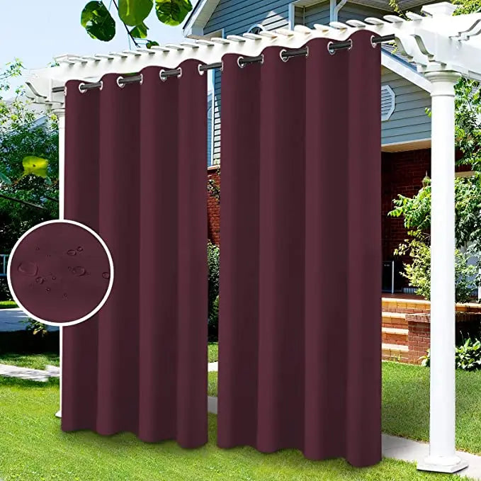 Outdoor Waterproof Blackout Curtains With UV Protection For Patio
